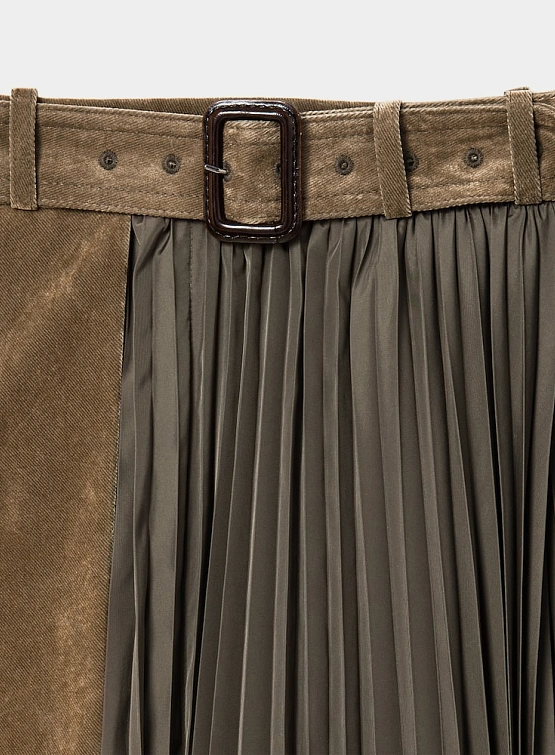 Женская юбка JUUN.J Pleated Velvet Skirt Beige