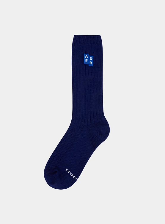 Носки ADERERROR Sig; BL Tag Socks 01 Navy