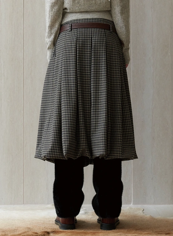 Женская юбка EPINGLER Bunnle Pleats Check Black