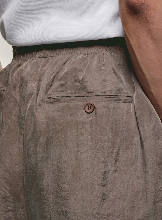 Брюки MKI MIYUKI ZOKU Sandwash Cupro Wide Leg Brown