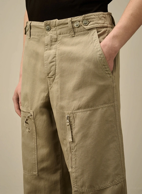 Брюки C.P. Company Cotton/Linen Cargo Vintage Khaki