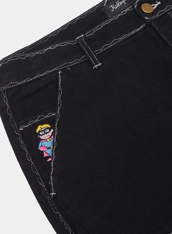 Брюки KidSuper Messy Stitched Work Pants Black