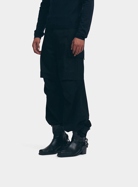 Брюки System Studios Cargo Pocket Wide Pants Black