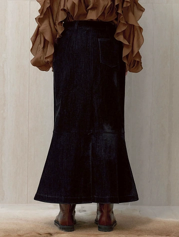 Женская юбка EPINGLER Mermaid Long Velvet Denim