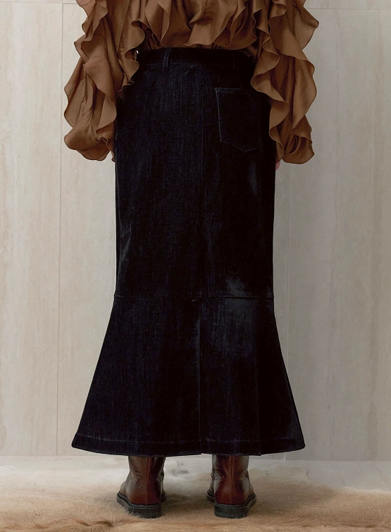 Женская юбка EPINGLER Mermaid Long Velvet Denim