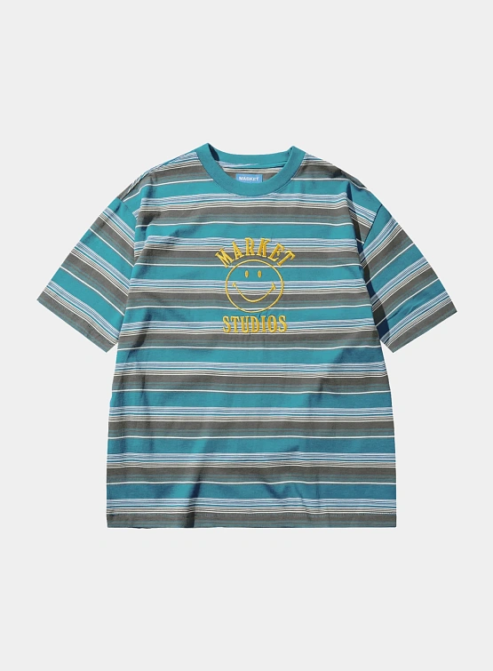 Футболка MARKET SMILEY LOCKUP STRIPED T-SHIRT Blue