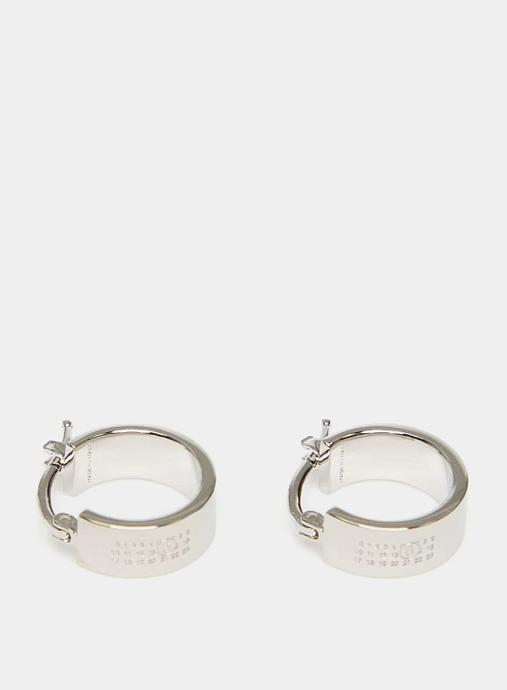 Серьги MM6 Maison Margiela Minimal Logo Palladio