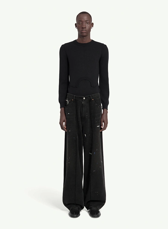 Джинсы MM6 Maison Margiela Wide Leg Paint Black