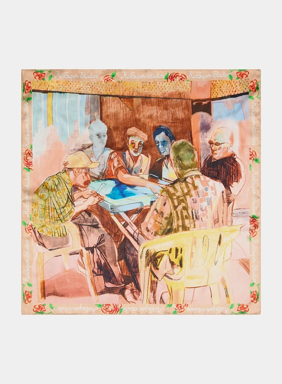 Платок KidSuper Dominos Painting Silk Multi