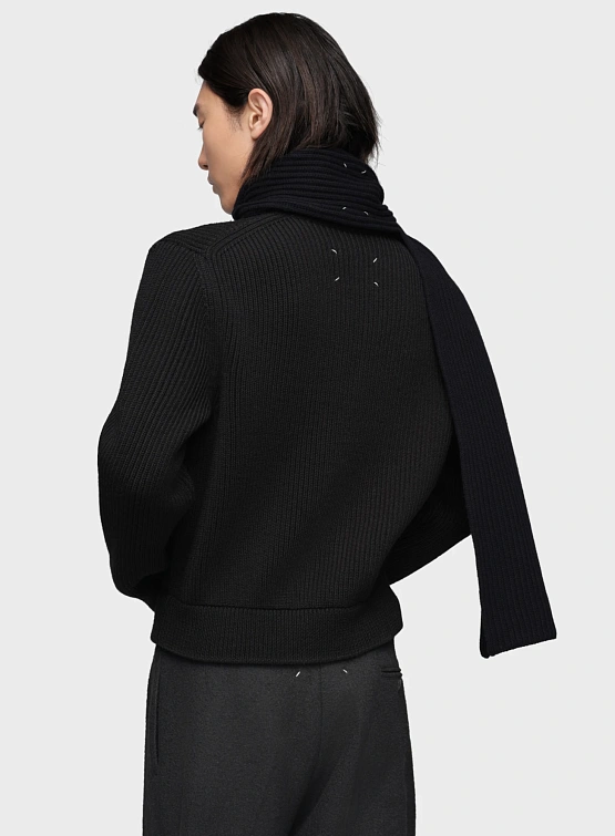 Шарф Maison Margiela Ribbed Knit Wool Black
