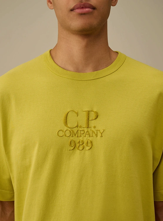 Футболка C.P. Company 20/1 Jersey Boxy Logo Cress Green