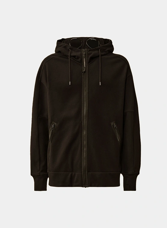Зип-худи C.P. Company Diagonal Raised Fleece Goggle Black
