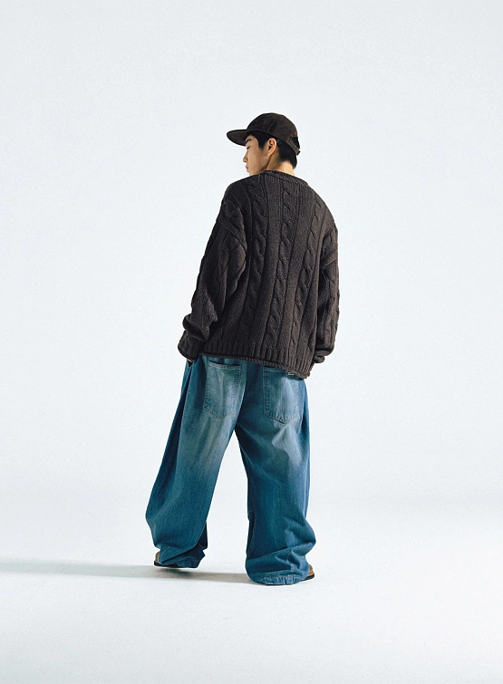 Свитер ANGLAN Wool Blend Oversized Cable Brown