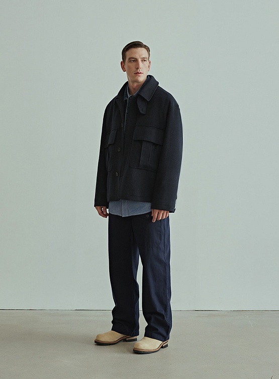 Куртка Uniform Bridge Pocket Wool Short Coat Dark Navy