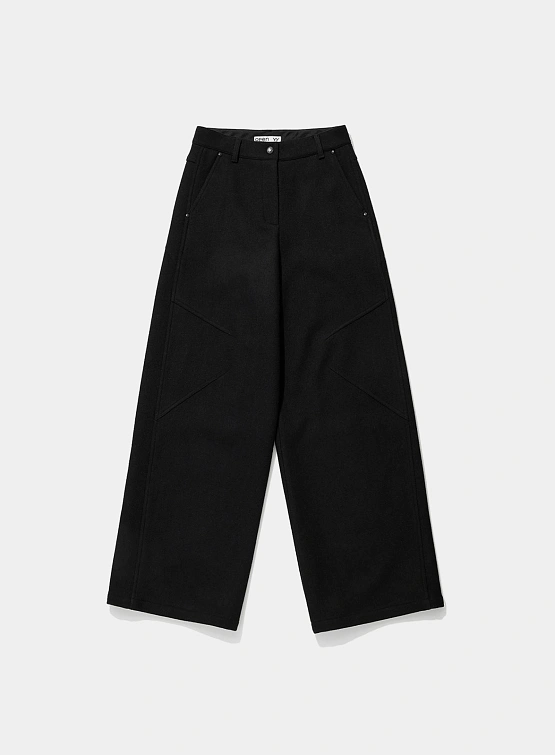 Женские брюки OPEN YY Wool Wide-Leg Pants Black