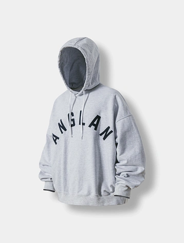 Худи ANGLAN Applique Heavy Sweat Hoodie White Melange