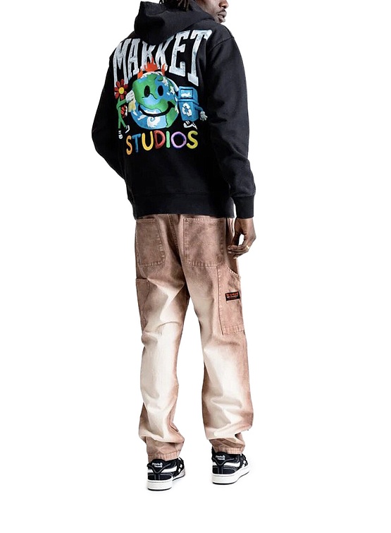 Худи MARKET Smiley Studios Hoodie Washed Black
