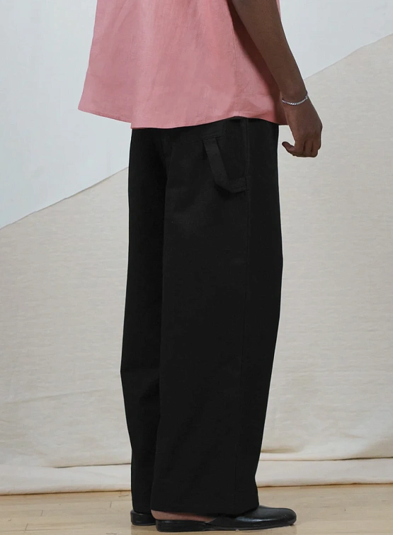 Брюки lorenz Uniform Pleated Wide Leg Pant Black