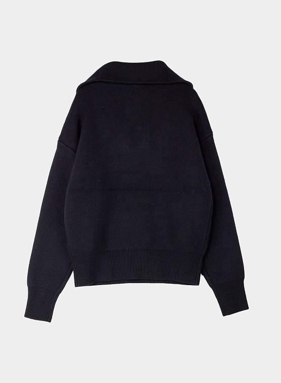 Женский халф-зип Coperni Half-Zip Boxy Sweater Black