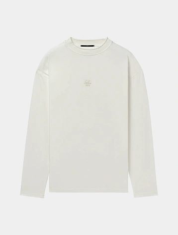 Лонгслив C.P. Company 20/1 Jersey Boxy Logo Gauze White
