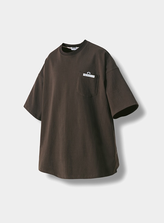 Футболка ANGLAN Hidden Wappen Pocket Half Tee Brown