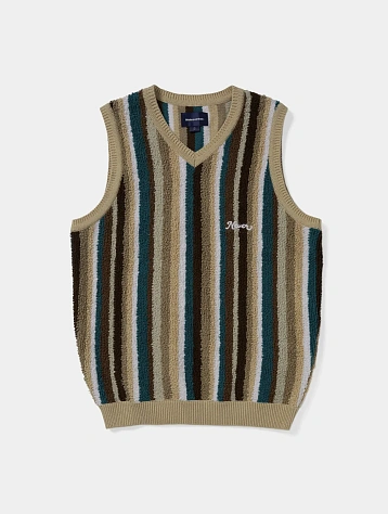 Жилет thisisneverthat Striped Knit Vest Beige
