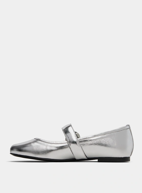 Женские балетки Coperni Ballerina Belt Flat Silver