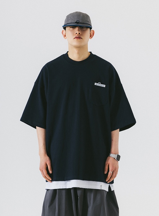 Футболка ANGLAN Hidden Wappen Pocket Half Tee Navy