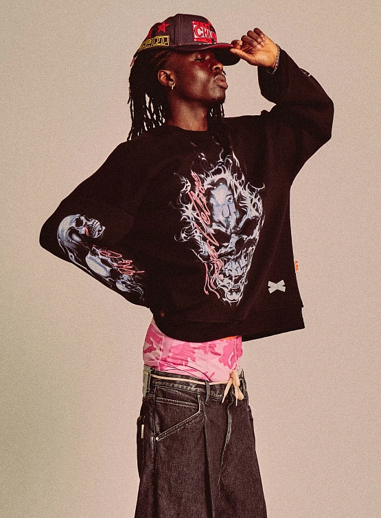 Лонгслив PDF Skull Longsleeve Bis Black