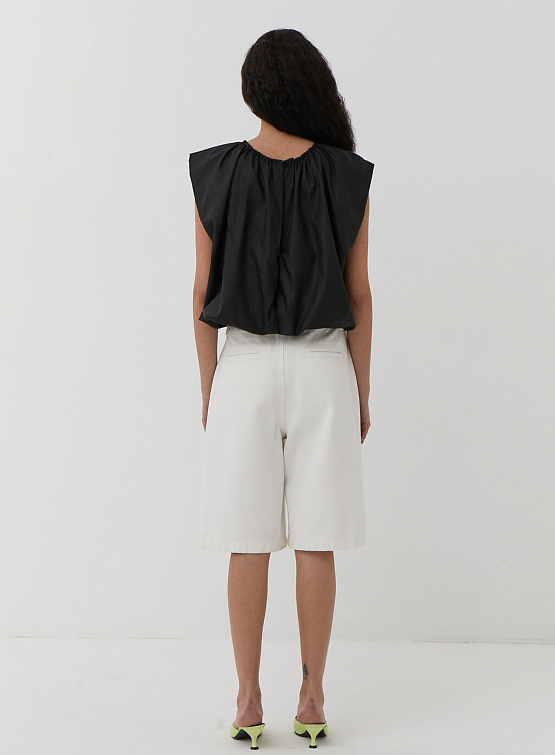 Женские шорты AMOMENTO Cut-Out Pocket Denim Shorts White