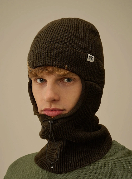 Балаклава C.P. Company Extrafine Merino Wool Ski Mask Ivy Green