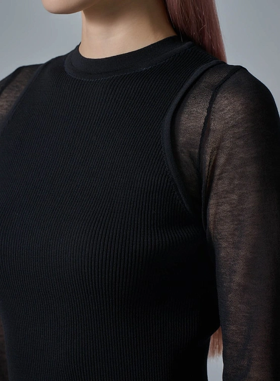 Женский пуловер JUUN.J See Through Round Neck Black