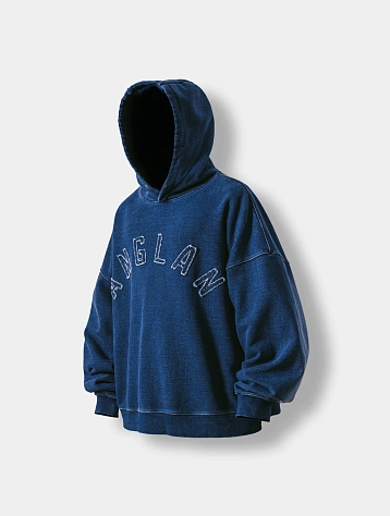 Худи ANGLAN Applique Heavy Sweat Hoodie Indigo Denim