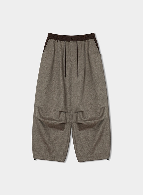 Брюки ANGLAN Droopy Wool Balloon Pants Brown