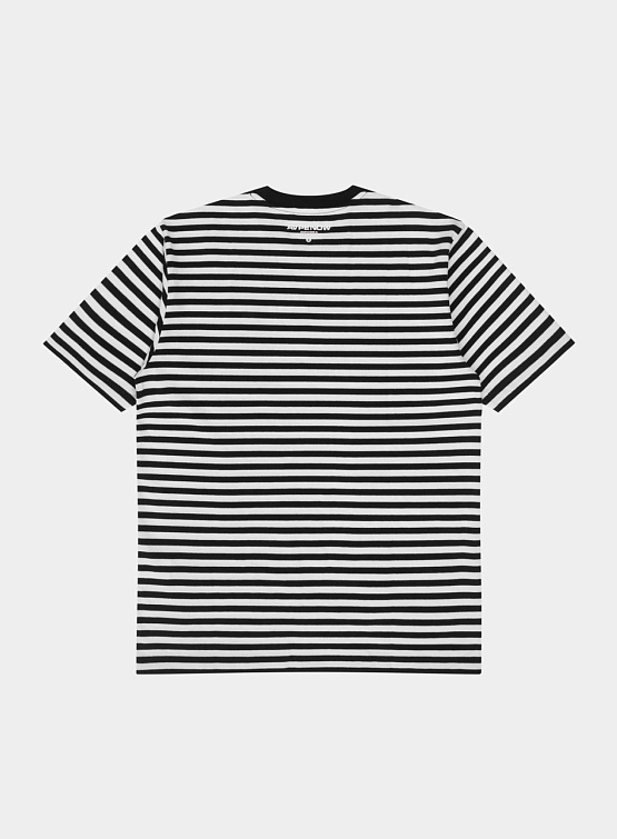 Футболка AAPE Moonface Striped Cotton Tee Black