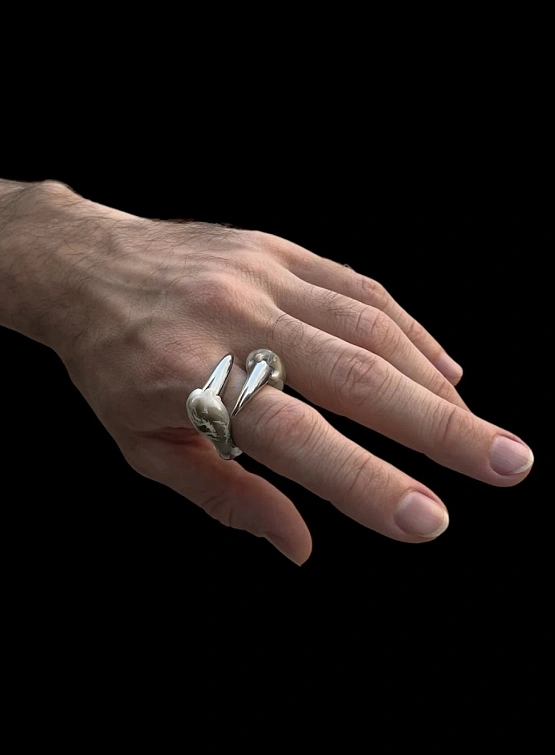 Кольцо CASPER DIY With Spikes 3 White