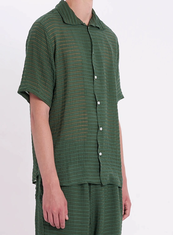 Рубашка RANRA Sun Stripy Cotton S/S Kombu Green