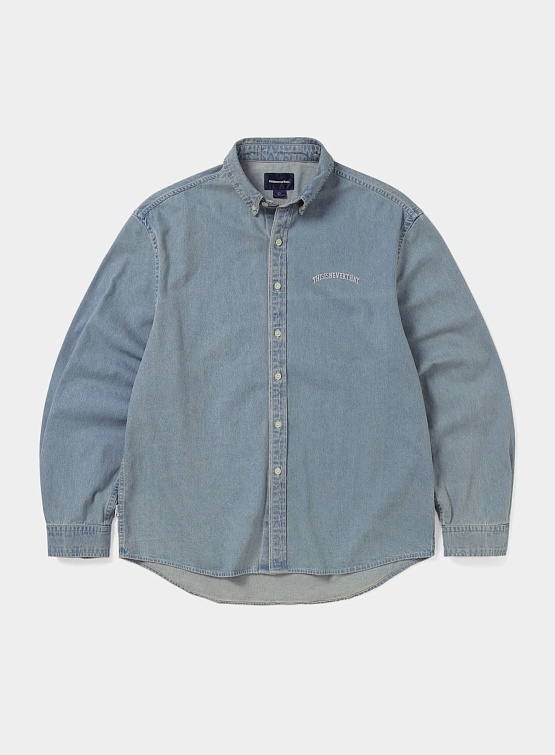 Рубашка thisisneverthat Washed Denim Shirt Washed Blue