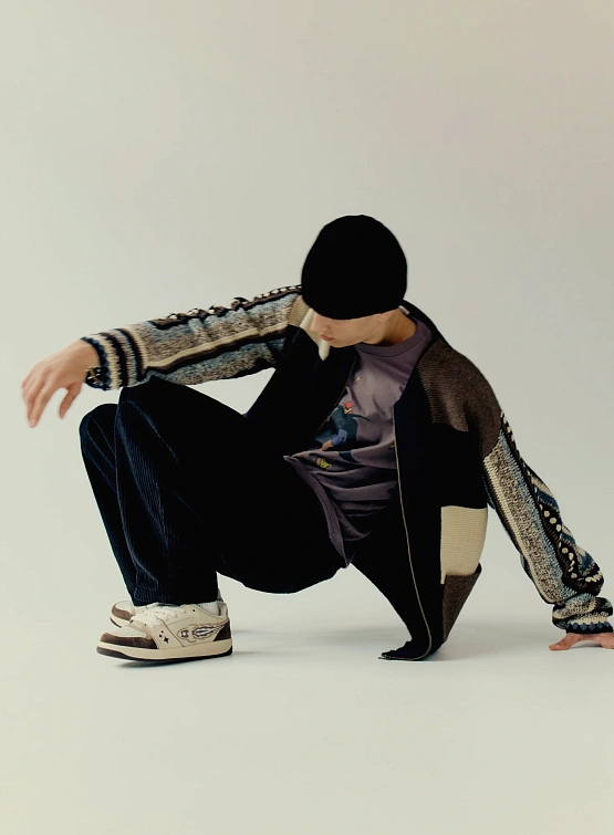 Кардиган YESEYESEE Color Block Croche Knit Zip Up Multi