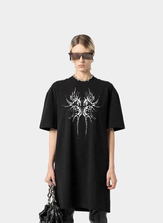 Женское платье Han Kjøbenhavn Butterfly Tribal Distressed Tee Dress Black