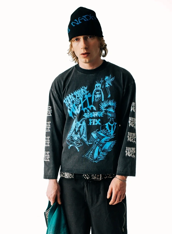 Лонгслив Jungles Jungles Hope You're Well Vtg Black