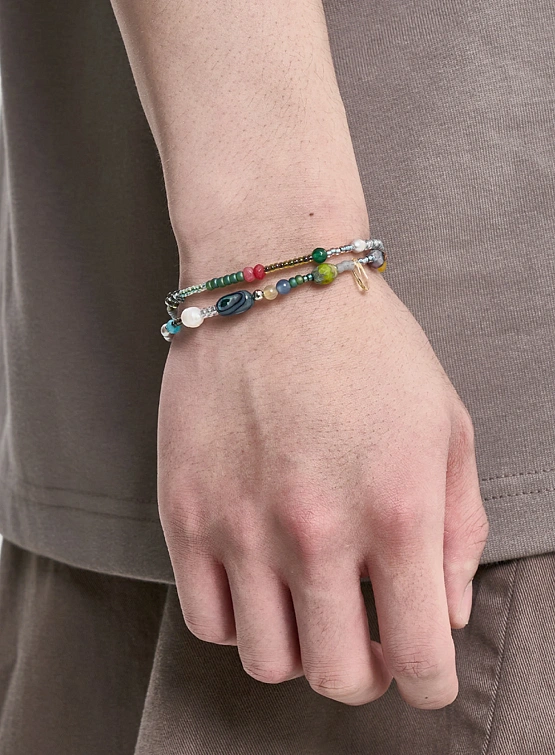 Браслет AJOBYAJO Multi Color Beads Layered Teal