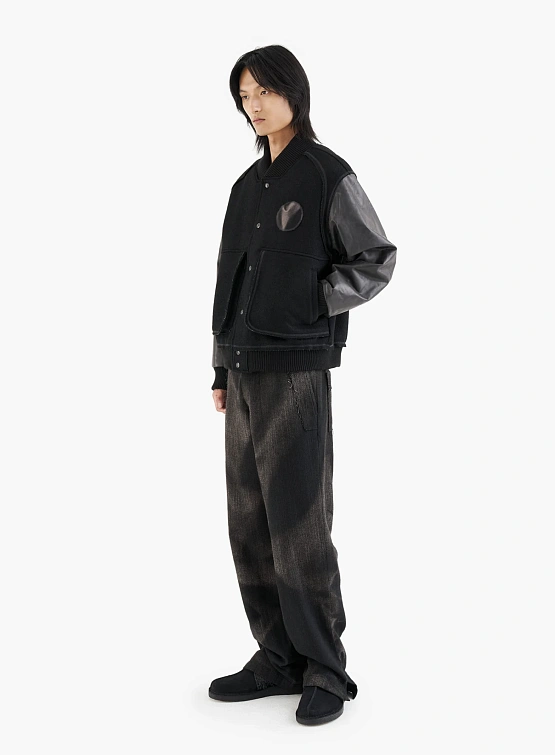 Брюки JIYONGKIM Sun-Bleached Raw Edged Straight Black