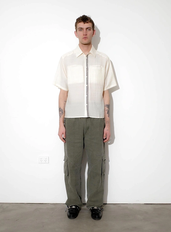 Рубашка Jungles Jungles Weave Trim Button Up Cream