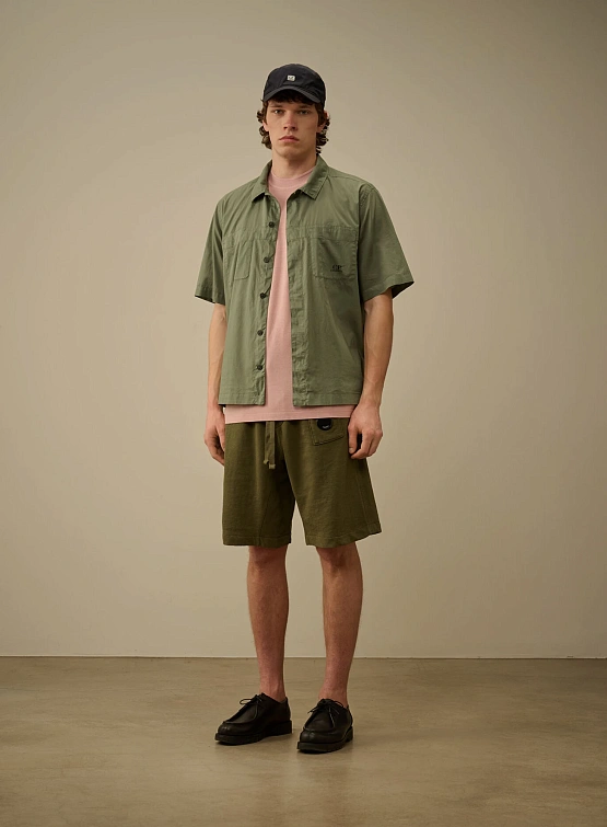 Шорты C.P. Company Malfilè Fleece Lens Thyme Green