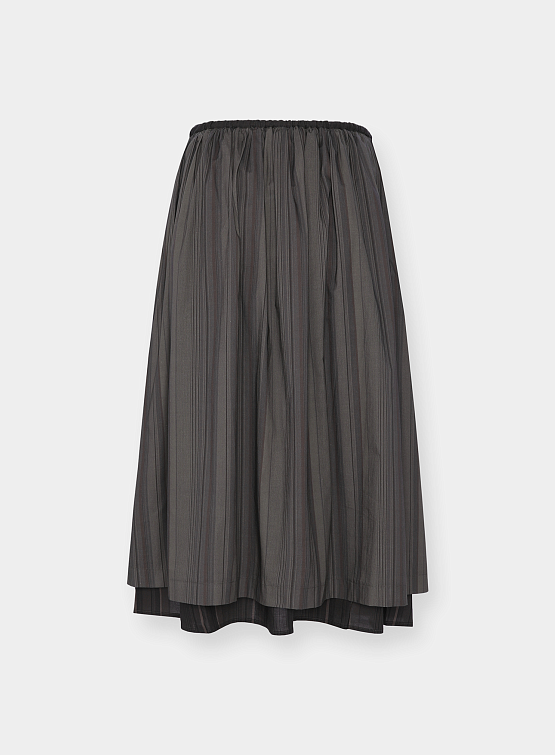 Женская юбка AMOMENTO Stripe Layered Brown