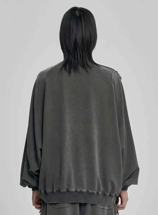 Толстовка AJOBYAJO Lace Trimming Raglan Track Charcoal