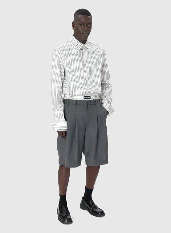 Рубашка Marine Serre Regenerated Striped Poplin Off White