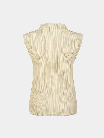 Женский топ LE17SEPTEMBRE Pleated Mock Neck Beige