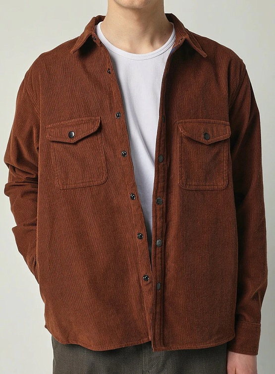 Овершот Corridor Corduroy Snap Shirt Brown